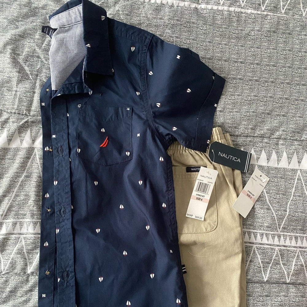 NWT Nautica Boys Short Set
